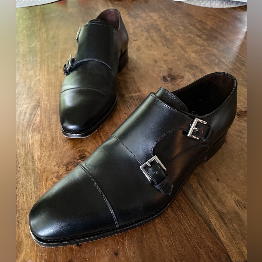 Carmina Double Monk Black Men's UK 8.5